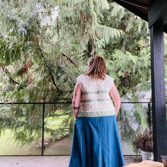 🍃 Handmade Green Quilted Vest OS - Picture 3 of 8